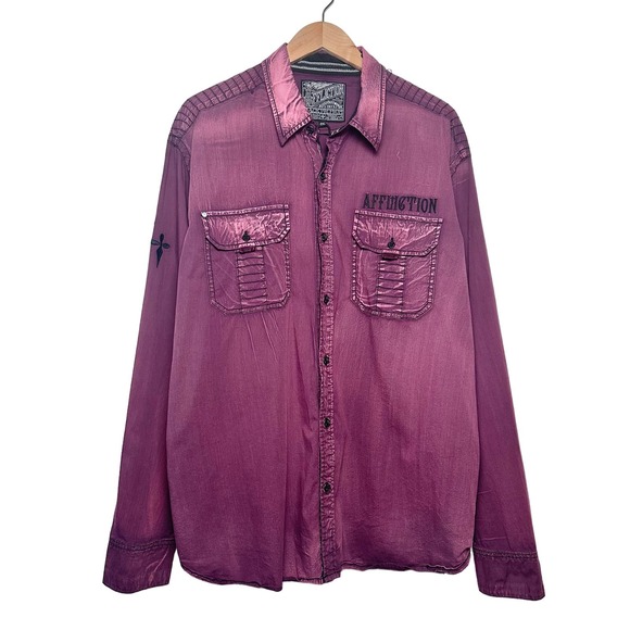 Affliction | Men | Premium Darken Soul Stretch LS Button Up Shirt 2XL - Picture 2 of 16
